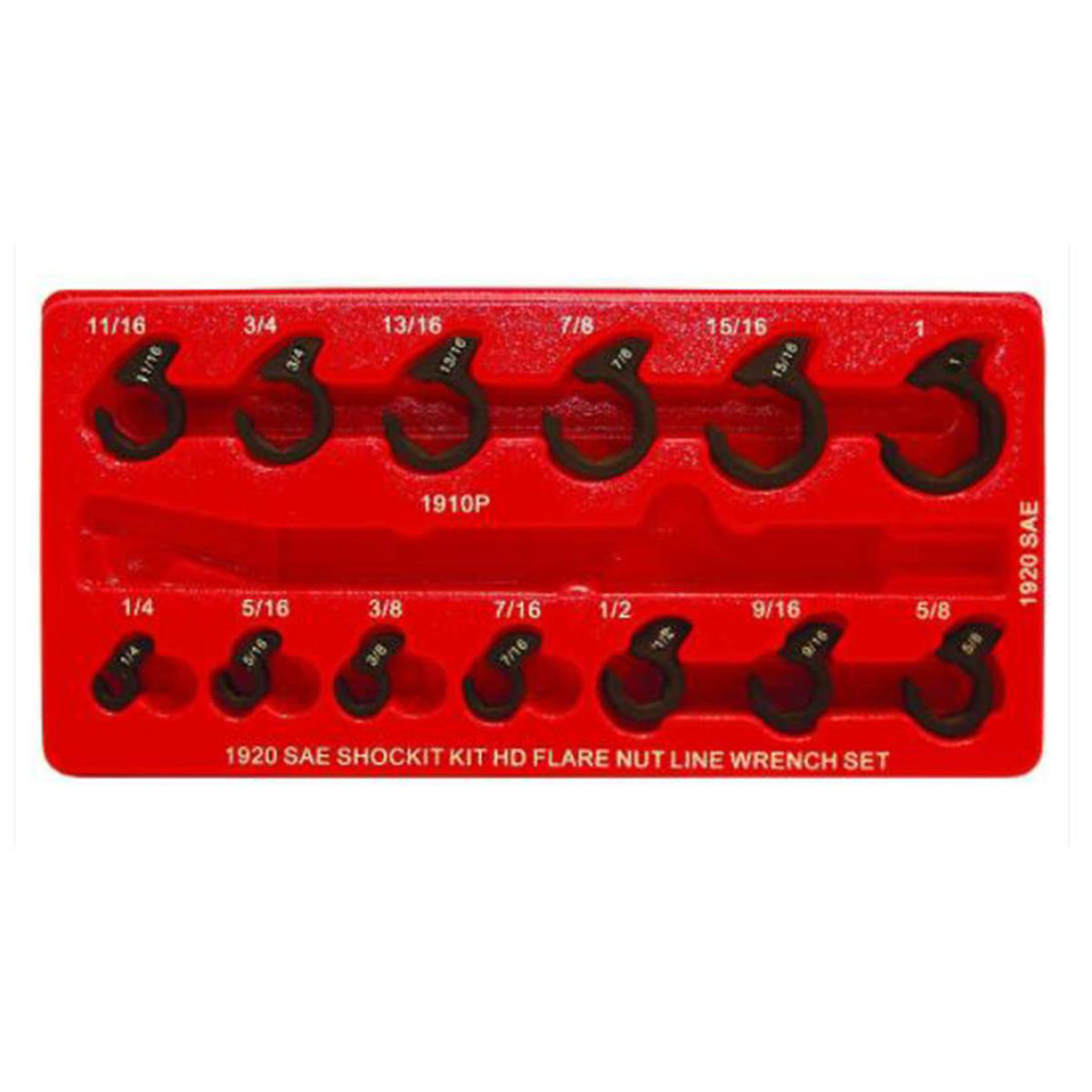 Milton Industries SAE Shockit Crows Foot Set — 13-Piece, Heavy-Duty, Air Hammer Powered, Model# LTILT1920